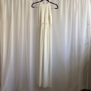 White High Neck Maxi Dress